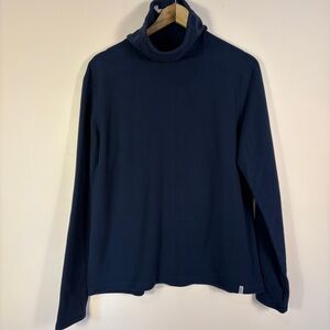 Stio Fleece Funnel Neck Navy Blue Pullover Outdoors Active